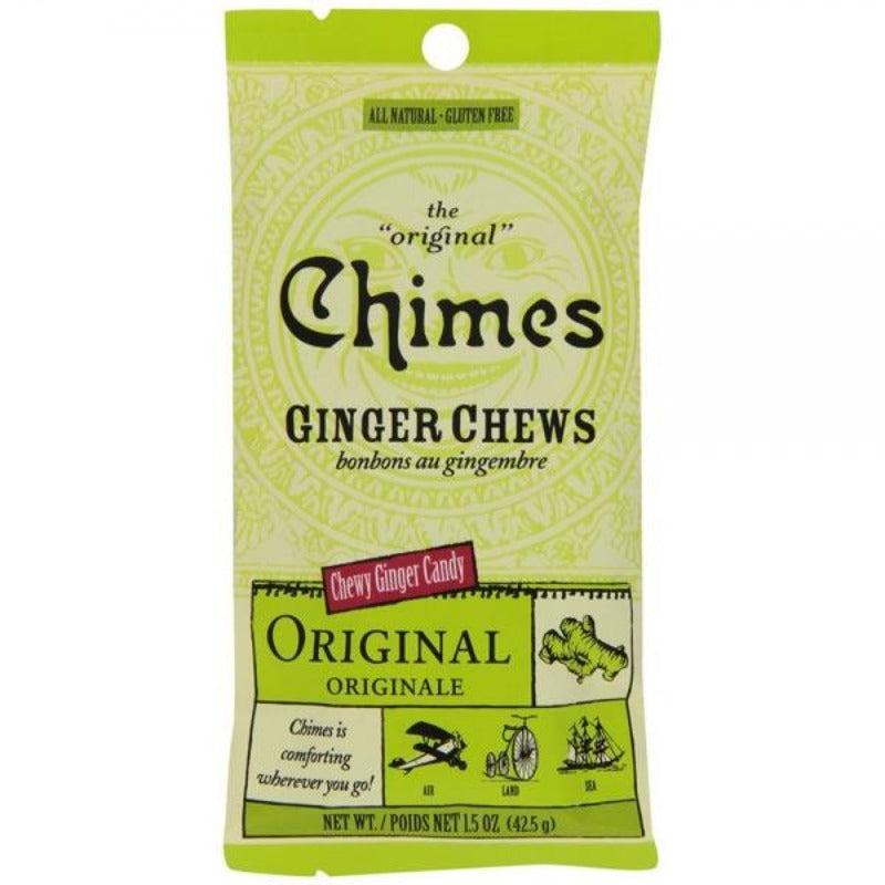 Chimes Ginger Chews Chewy Candy, 1.5 oz, 7 Flavors Available! Chewy Chimes Original Packaging Front