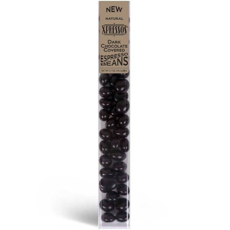 Kimmie Candy Xpressos Natural Dark Chocolate Covered Espresso Coffee Beans 3 oz Tube